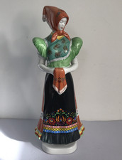 Vintage Hollohaza Hungarian Porcelain Woman / Lady Figurine Traditional Dress