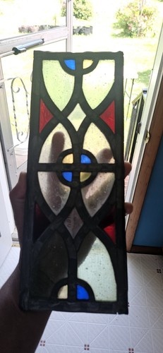 Vintage lead framed stained - framed,