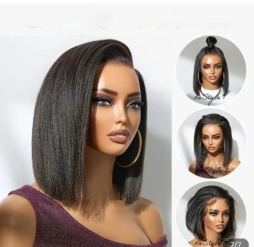 Yaki kinky straight bob wig - straight,