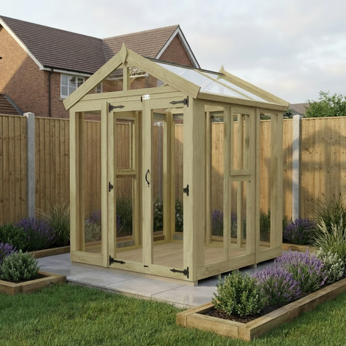 6x6 glass greenhouse toughen - 6x6,