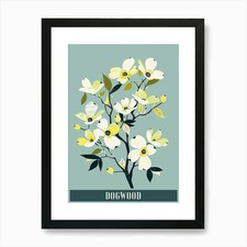 Dogwood Tree Flat Illustration 6 Po Framed Wall Art Poster Canvas Print Picture