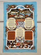 Vintage Tea Towel New 80s Unused Scottish Recipes Haggis Salmon Broth Alba NOS