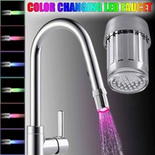 Changing Glow LED Tap Light Water Stream Faucet Bathroom Kitchen Lamp 7 Colour