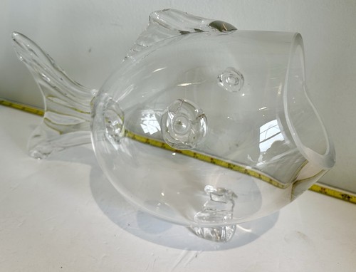 Vintage large blown - glass, fish