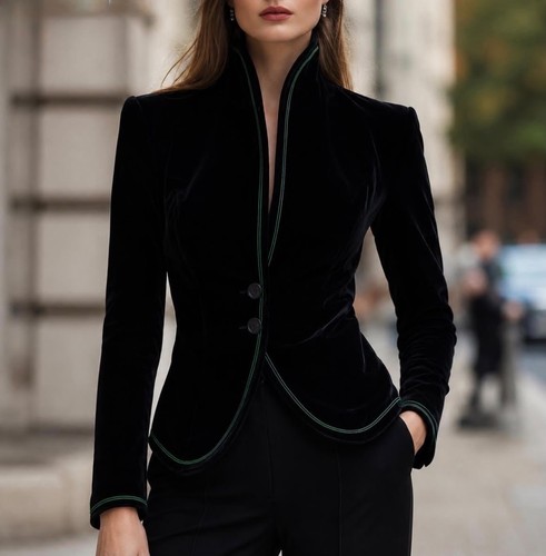 Women velvet blazer jacket - women’s,
