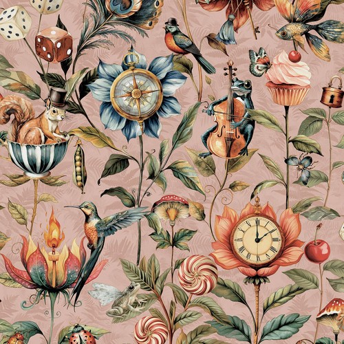 Blush pink wallpaper creatures - pink,