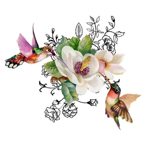 Flower and bird toilet - and, lid