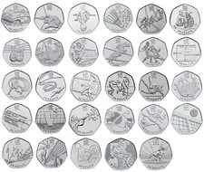 Olympic 50p coins - coins, fifty