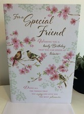 Special Friend FEMALE Birthday Card /with Lovely Verse Card (9 x 6.25") Inserted