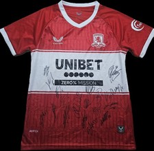 Middlesbrough Fc Squad Signed 2025/26 Home Shirt Football Autograph COA & PROOF