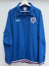 Vintage England Football Drill Top Umbro Blue Training Sweatshirt Mens Large L
