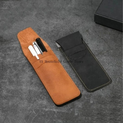 Vintage leather pen case - leather,