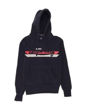 SUPERDRY Mens Graphic Hoodie Jumper XS Navy Blue Cotton DC07