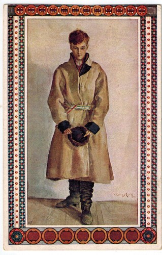 Postcard poland folk costume - postcard,