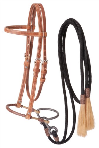 Leather training headstall - training,