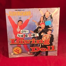 CLIFF RICHARD & THE YOUNG ONES Living Doll 1986 UK 7" Vinyl Single Comic Relief