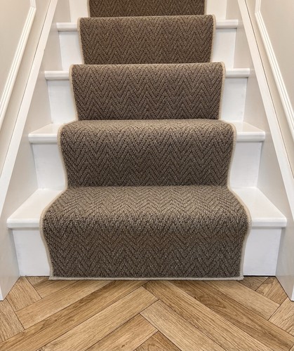 Herringbone carpet stair - carpet,