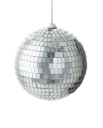15cm silver disco - 15cm, bauble