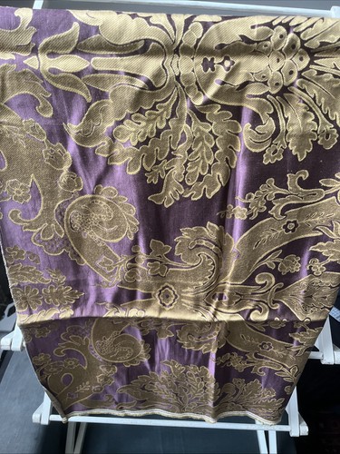 Aubergine gold damask - aubergine,