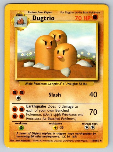 Dugtrio 102 rare base - base, set