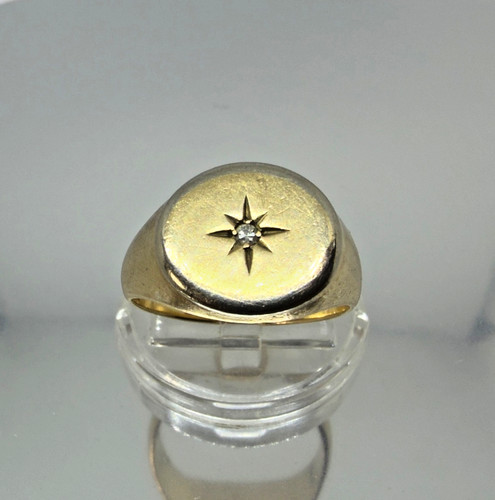 9ct gold diamond gypsy - 7g,