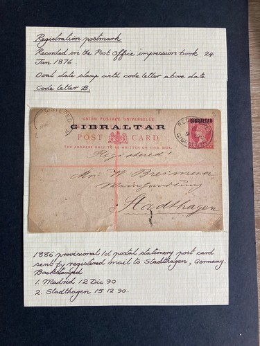 Postal history gibraltar - gibraltar, qv