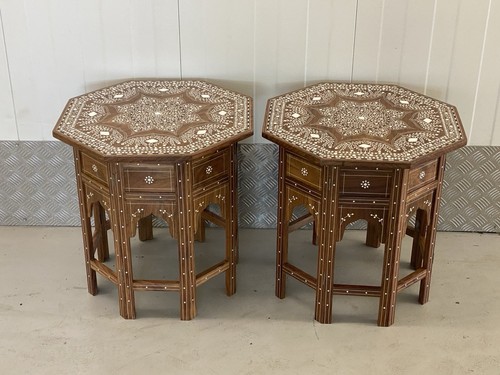 Pair indian inlaid folding - pair,
