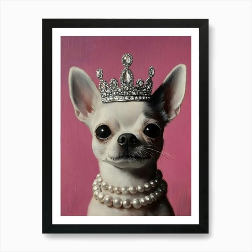 Chihuahua crown and pearls - chihuahua,