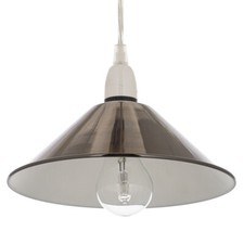 Litecraft Light Shade Diner Easy Fit Pendant Lampshade - Black Chrome Clearance 