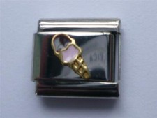 SILVER ICE CREAM CONE ITALIAN CHARM fits all 9mm classic Italian bracelet P5