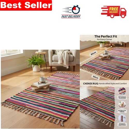 Unique handwoven chindi rug - unique,
