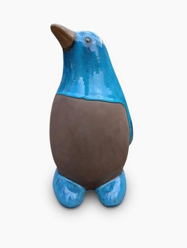 Blue penguin garden - penguin, ornament