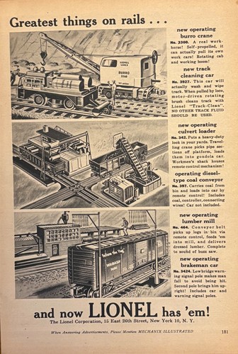 Lionel trains 1956 - trains, ad