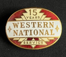 WESTERN NATIONAL BUSES VINTAGE FIFTEEN YEAR SERVICE ENAMEL BUS COACH CAP BADGE