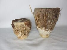 Pair of African Hide Covered