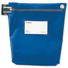 Versapak Cash Bag With Zip Medium Blue CCB1-C  For Use With Security Seals 