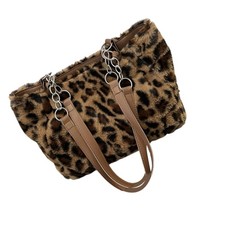 Trendy Plush Leopard Shoulder