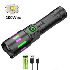 990000LM Waterproof LED Flashlight Rechargeable Zoom Police  Camping Lamp Torch
