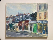 Vintage Oil Painting Abstract Street Scene On Canvas Beautiful Colours