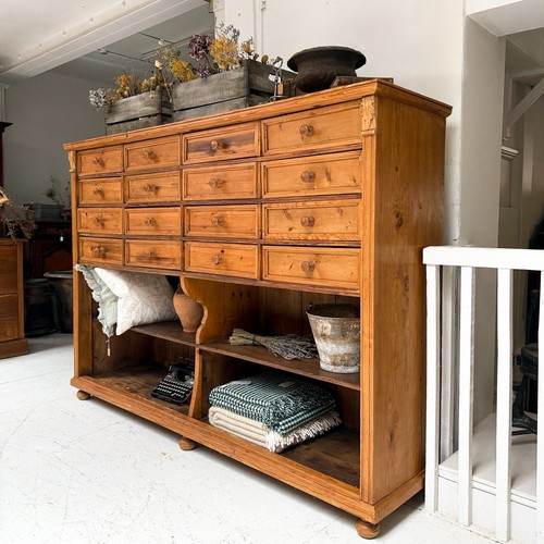 Large antique pine bank - large,