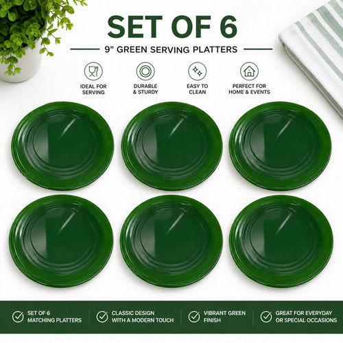 Green platters plates - green,