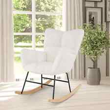 Modern Accent Rocker Chair Bedroom Nursery Rocking Chair-Beige