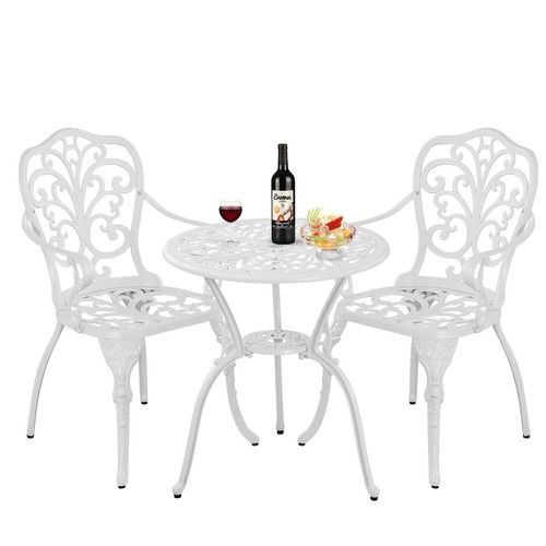 White metal bistro set - white,