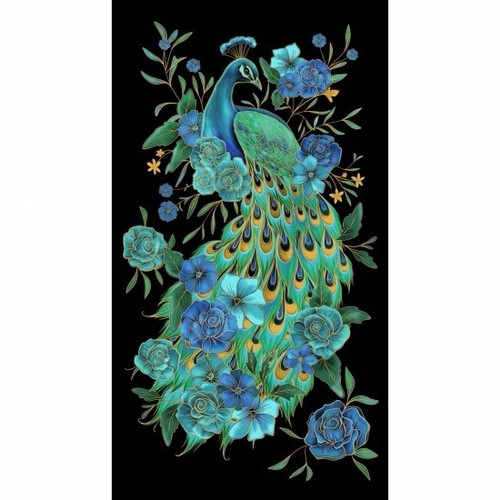 Nutex peacock metallic - peacock, floral