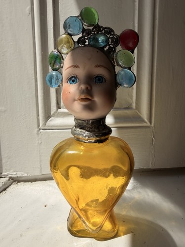 Unusual jeweled doll head - jeweled,