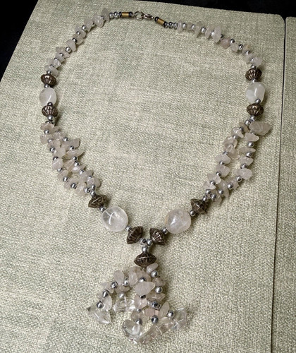 Clear quartz chip beaded - clear,
