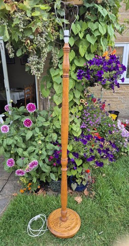 Vintage oak standard lamp - standard,