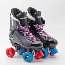 Ventro Pro Turbo Quad Roller Skates, Turbo 33 Style - Red & Blue Coaster Wheels