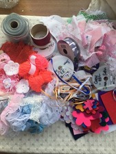 Crafting Clear Out Mixed Fibres Lace Ribbon Material