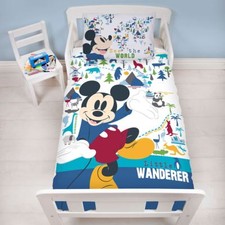 DISNEY MICKEY MOUSE WANDERER JUNIOR DUVET COVER SET TODDLER BOYS GIRLS